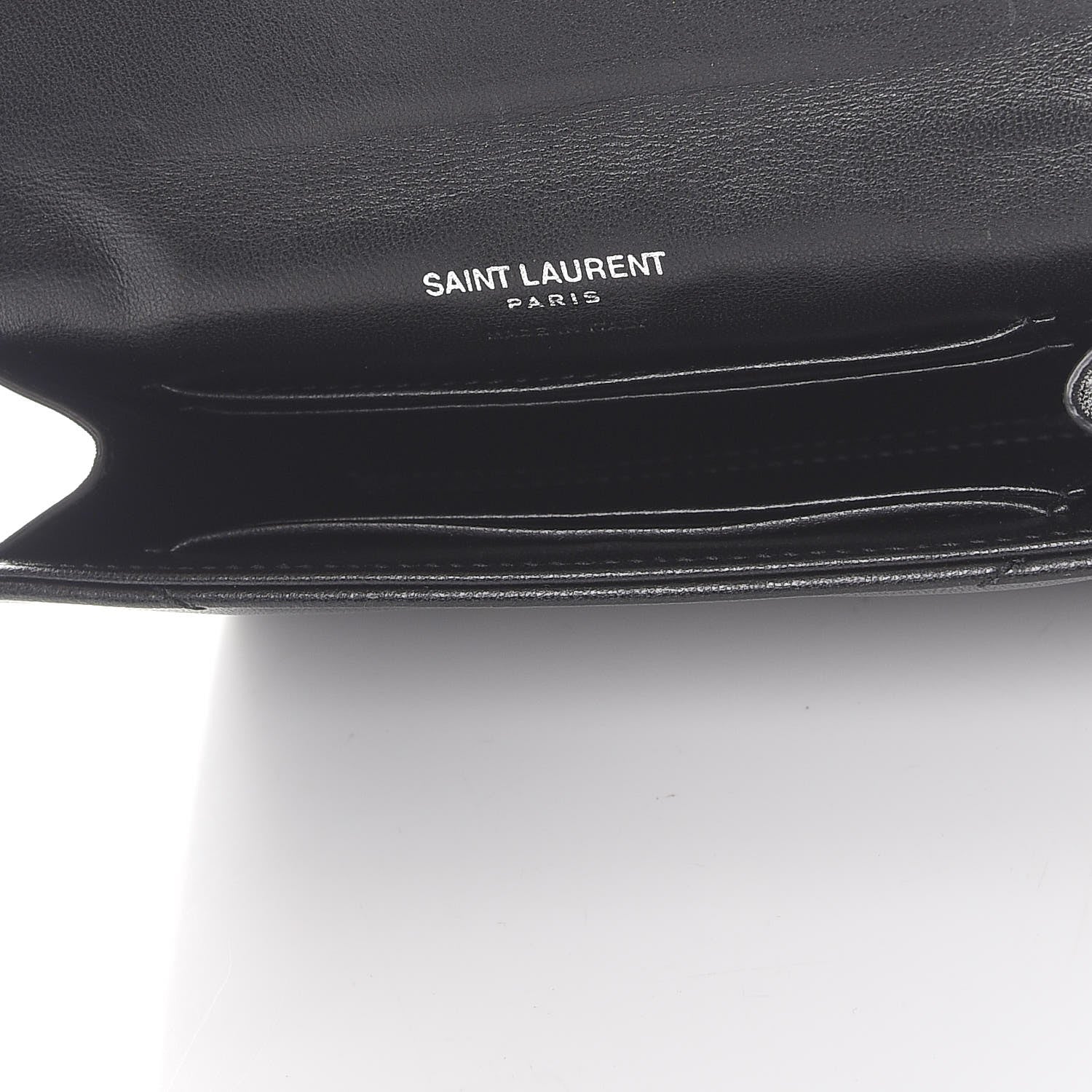 Saint Laurent Lambskin Y Quilted Monogram Small Loulou Envelope Wallet Black 5 of 8