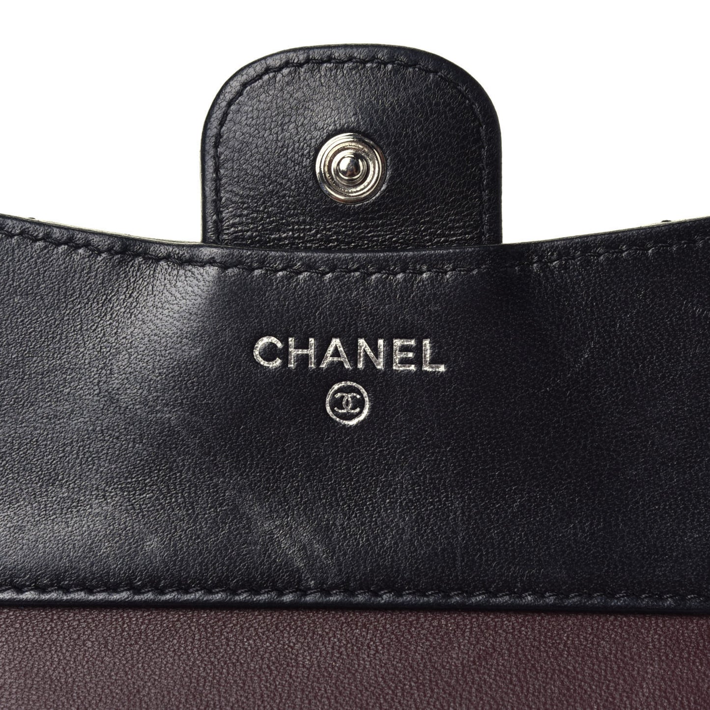 Lambskin Quilted Compact Flap Wallet Black