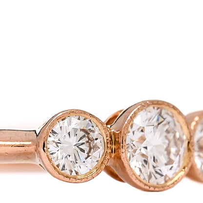 Tiffany 18K Rose Gold Diamond Three Stone Milgrain Ring 48 4.5 6 of 7