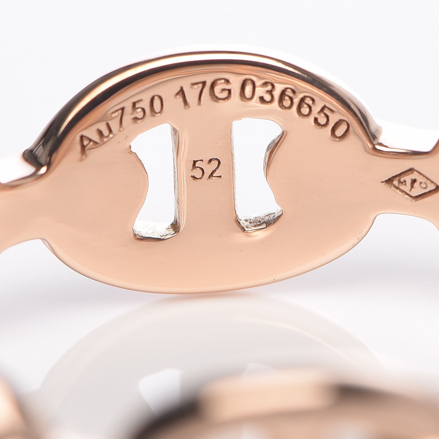 Hermes 18K Rose Gold PM Chaine D'Ancre Enchainee Ring 52 6 4 of 6