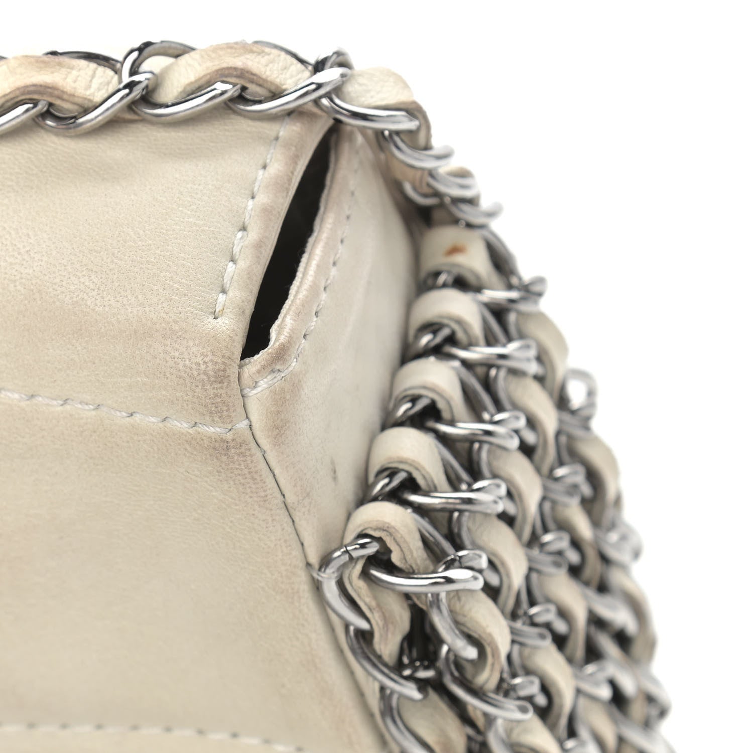 Chanel Lambskin Chocolate Bar 5 Chain Flap White 10 of 11