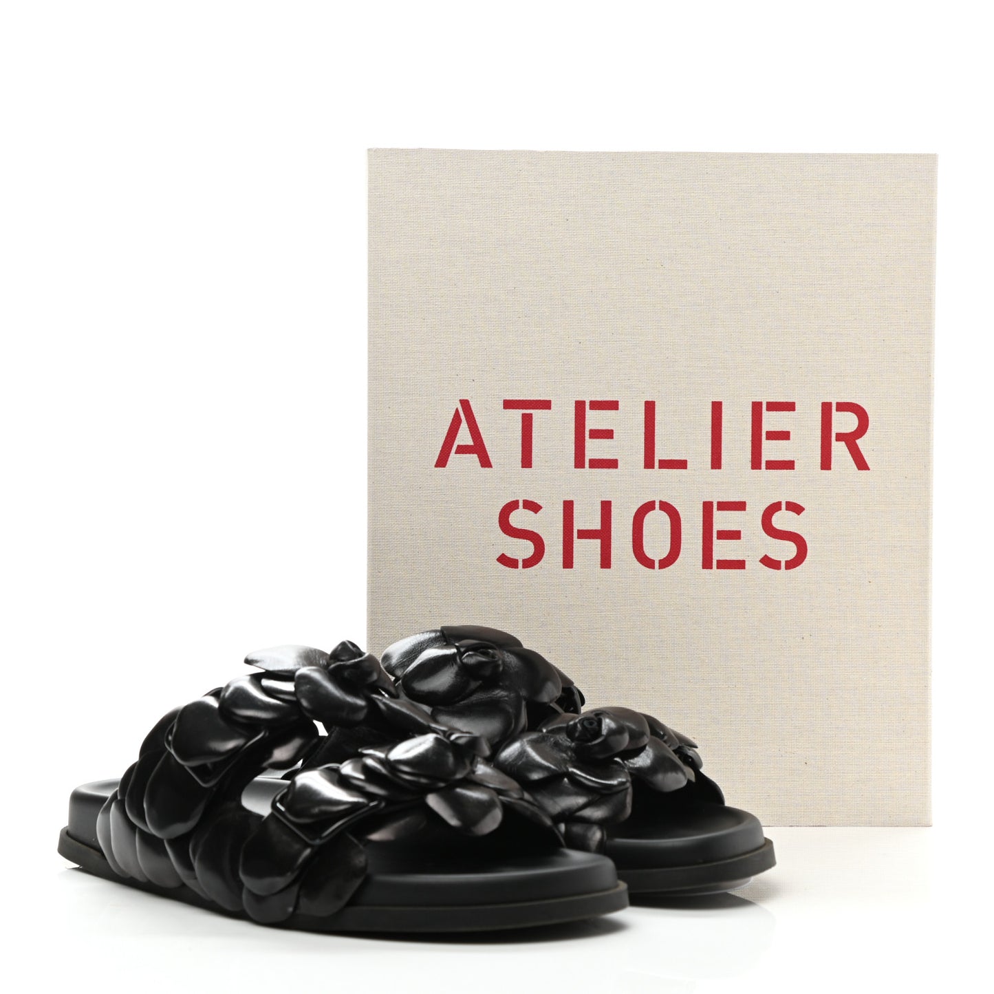 Kidskin Atelier 03 Rose Edition Double Buckle Slide Sandals 40 Black