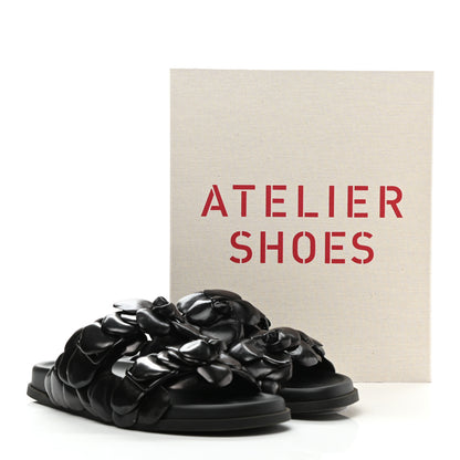 Valentino Garavani Kidskin Atelier 03 Rose Edition Double Buckle Slide Sandals 40 Black 9 of 9