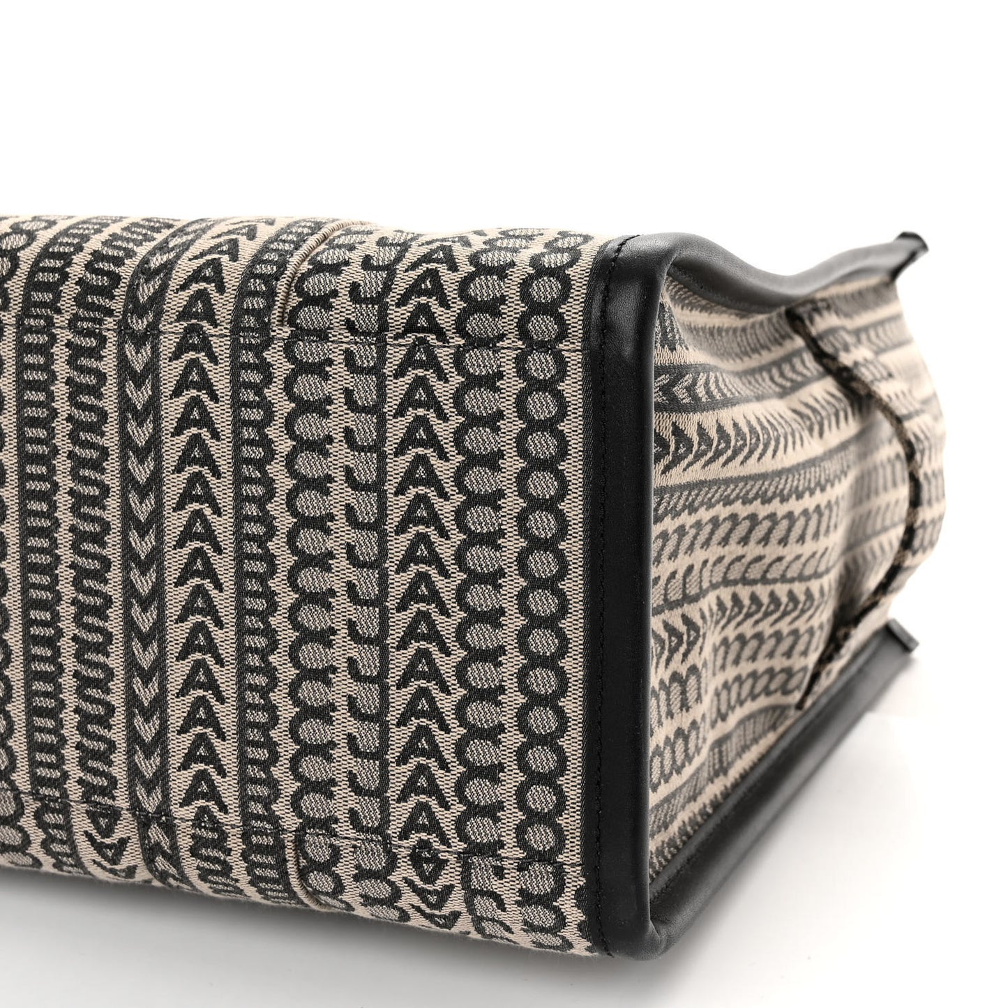 Cotton Jacquard Monogram Large The Traveler Tote Bag Beige Multicolor