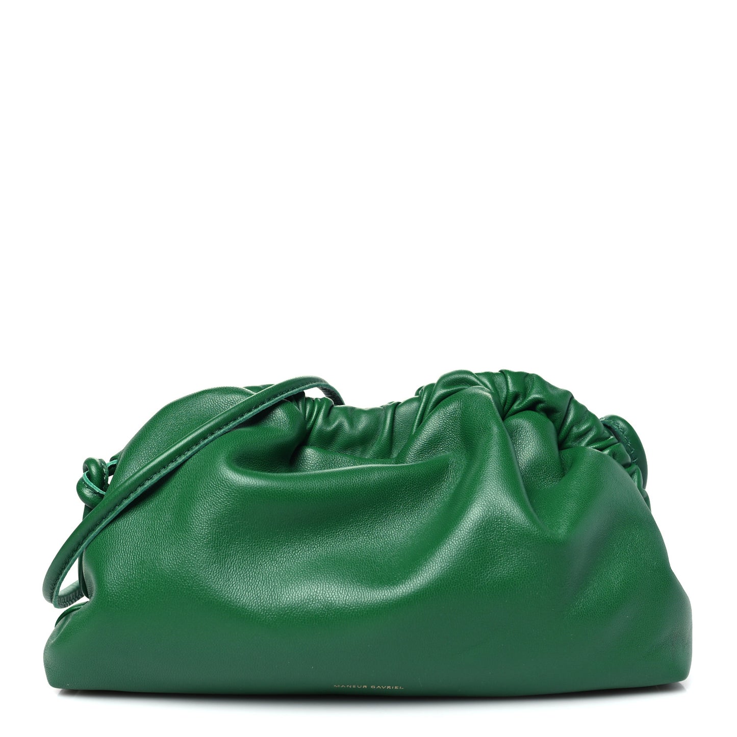 Lambskin Mini Cloud Clutch  Green