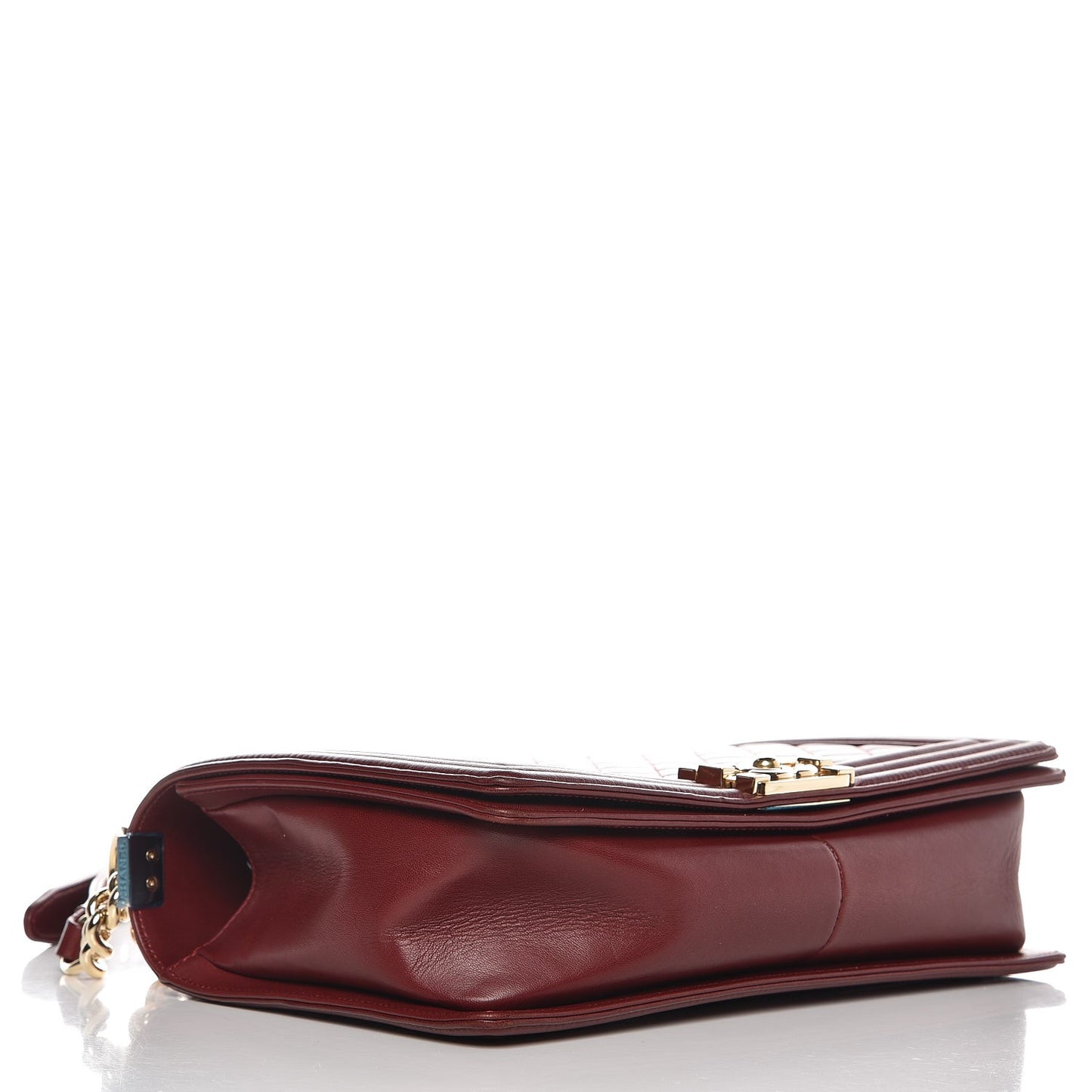 Lambskin Quilted New Medium Boy Flap Dark Red