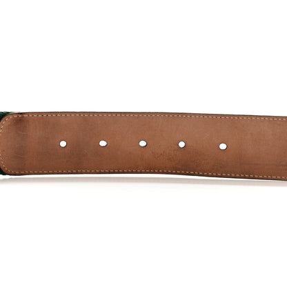 Gucci Nylon Calfskin Double G Web 40mm Belt Green Red Cuir 4 of 11