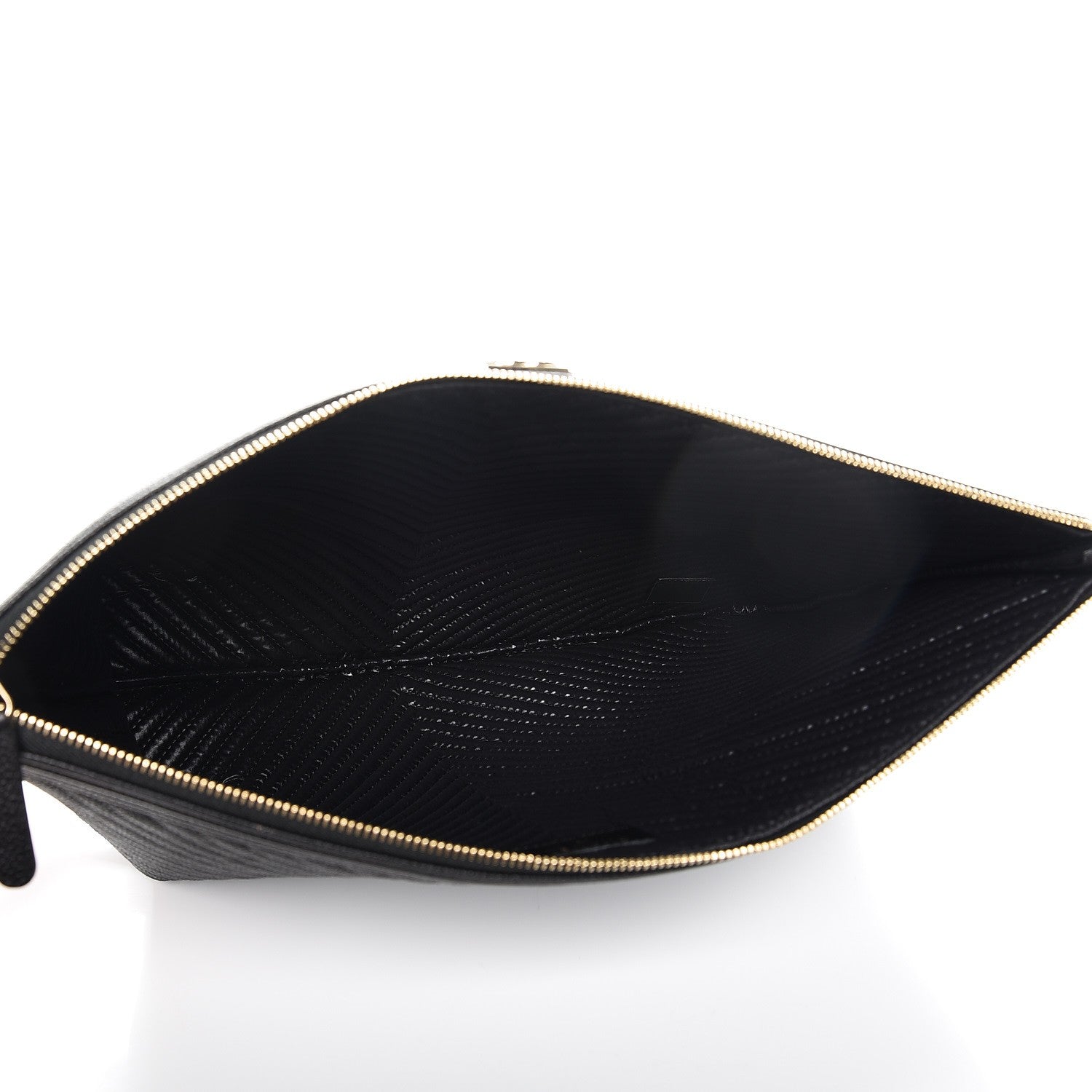 Chanel Caviar Chevron Large Boy Cosmetic Case Black 5 of 8