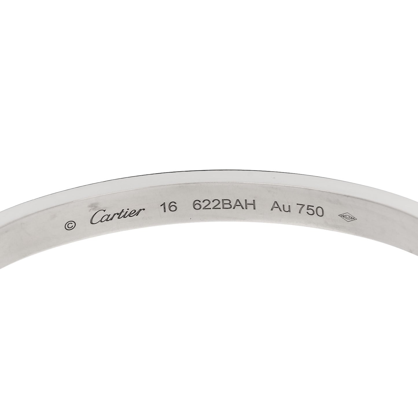 18K White Gold Medium LOVE Bracelet 16