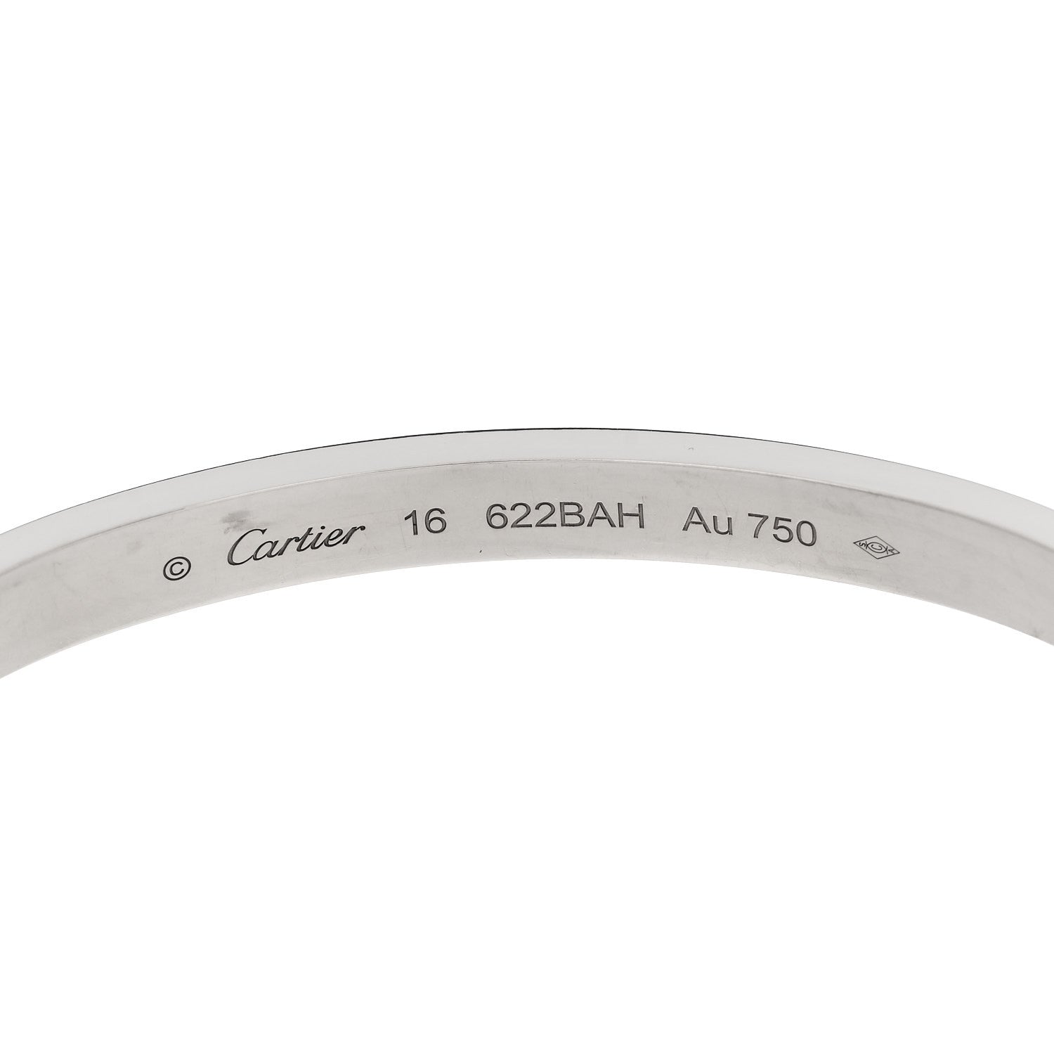 Cartier 18K White Gold Medium LOVE Bracelet 16 6 of 8