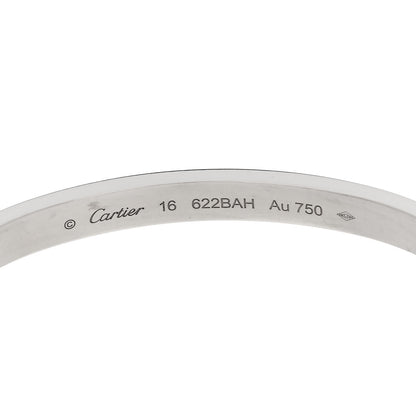 Cartier 18K White Gold Medium LOVE Bracelet 16 6 of 8