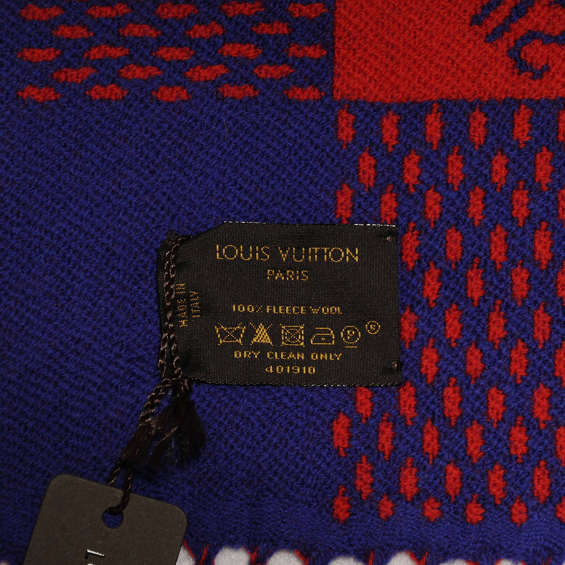 Louis Vuitton Wool Damier Masai Rug Shawl Rouge 4 of 5