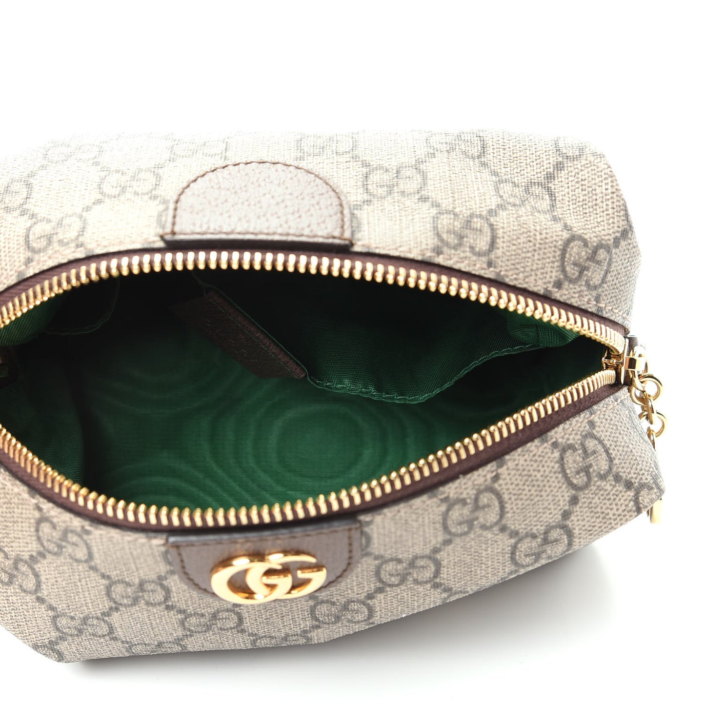 Soft GG Supreme Monogram Calfskin Medium Ophidia Cosmetic Case Beige Ebony New Acero