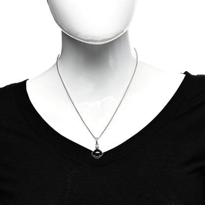 David Yurman Sterling Silver Diamond Hampton Blue Topaz 13mm Cushion on Point Pendant Necklace 2 of 4