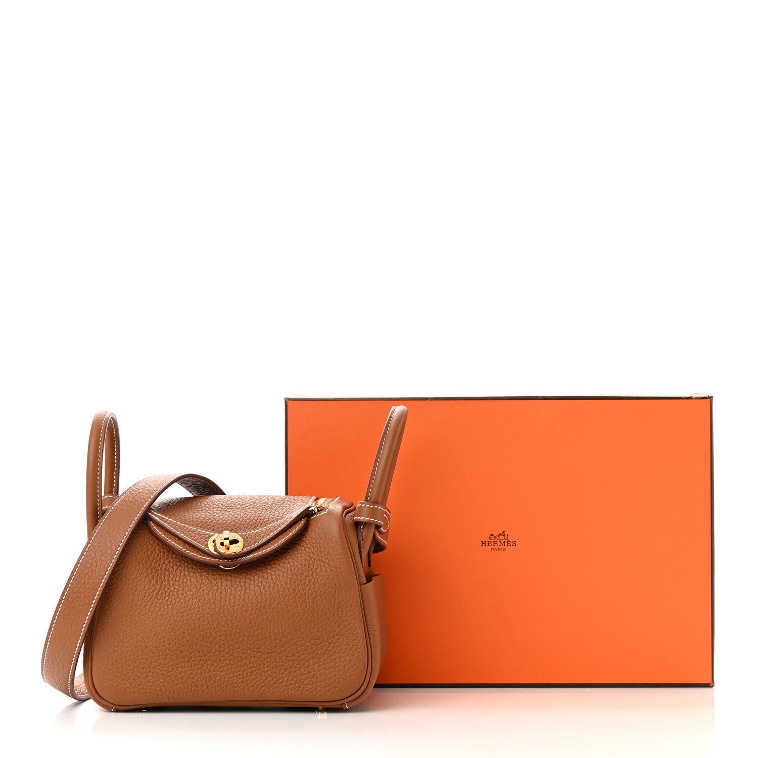Hermes Taurillon Clemence Mini Lindy 20 Gold 11 of 11