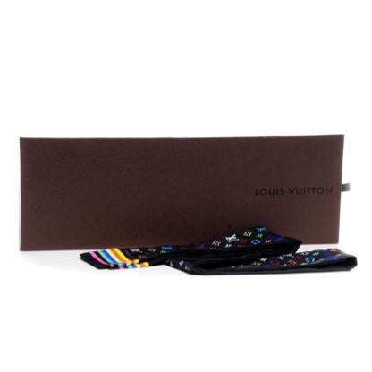Louis Vuitton Silk Monogram Multicolor Bandeau Black 6 of 6