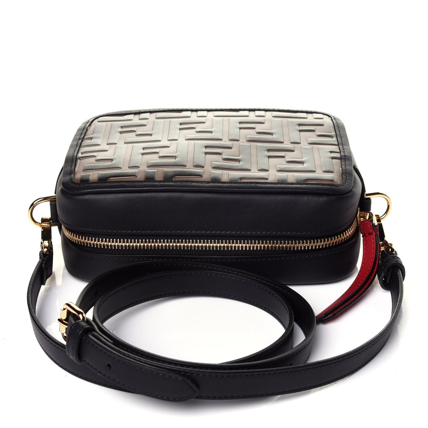 Vitello Century Bi-Color FF 1974 Embossed Mini Camera Case Maya Black