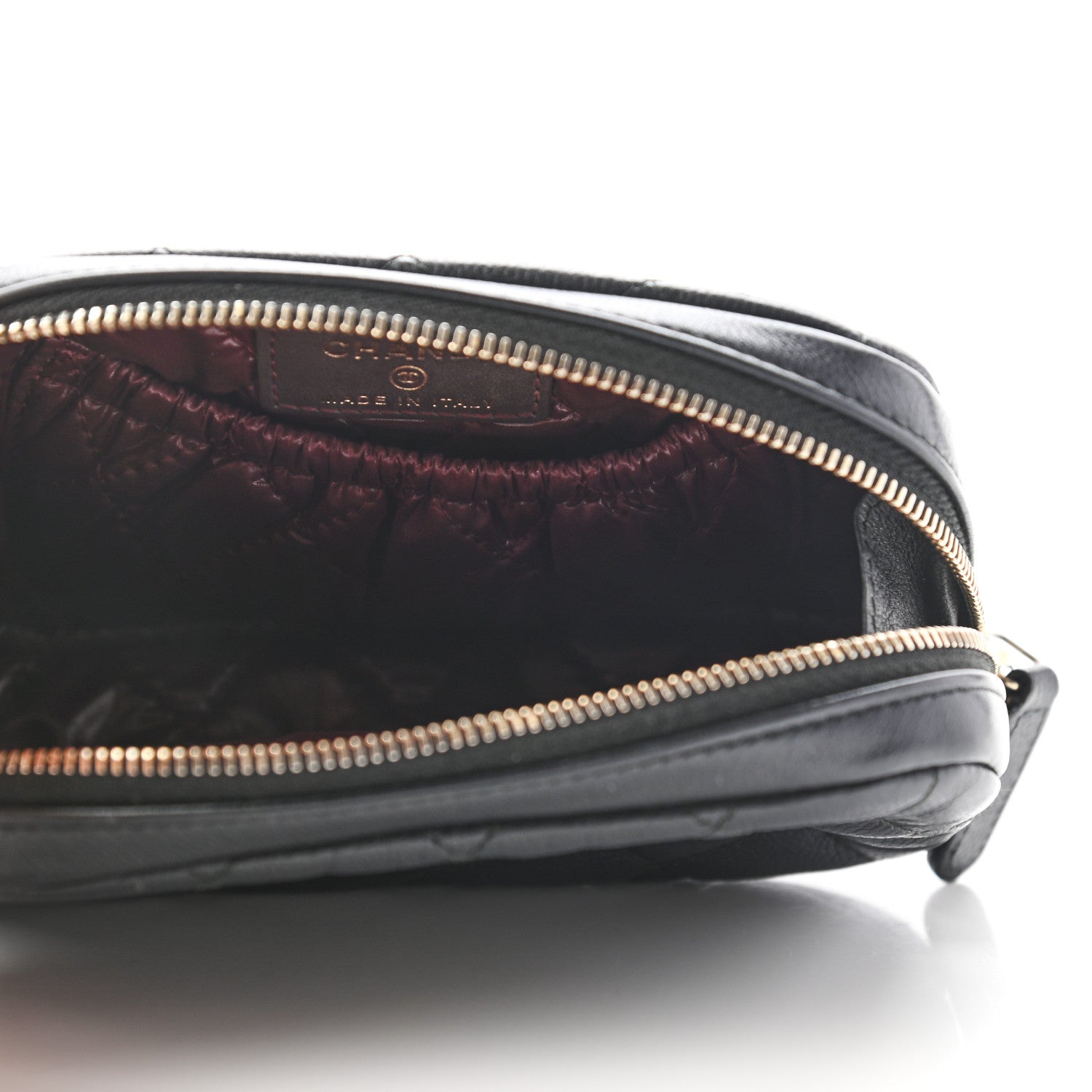 Chanel Caviar Quilted Small Curvy Pouch Cosmetic Case Black 4 of 7
