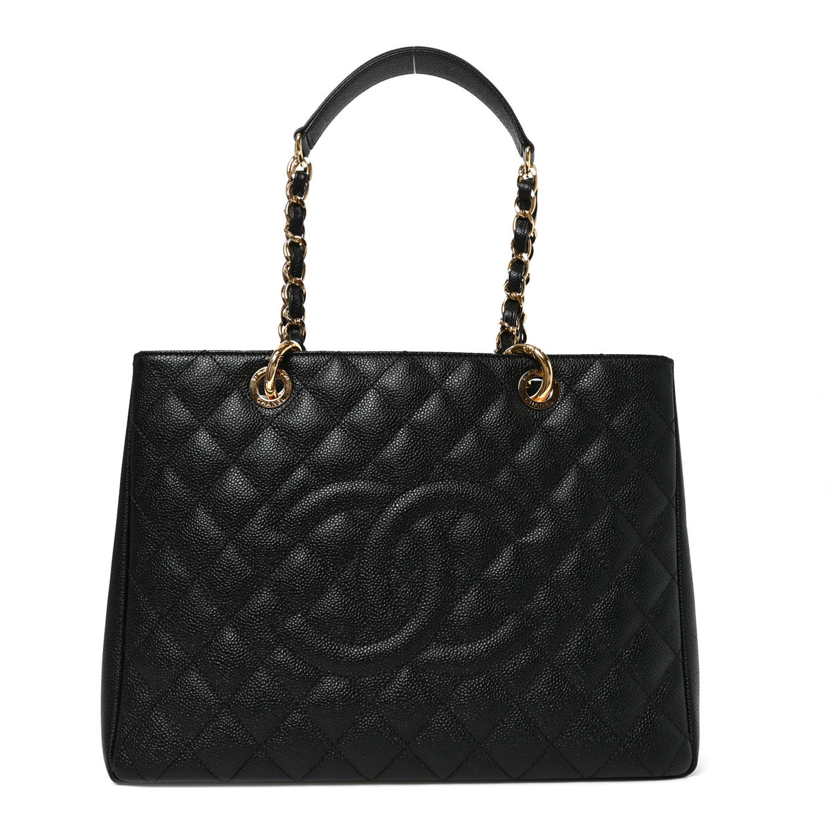 Caviar Quilted Grand Shopping Tote GST Black