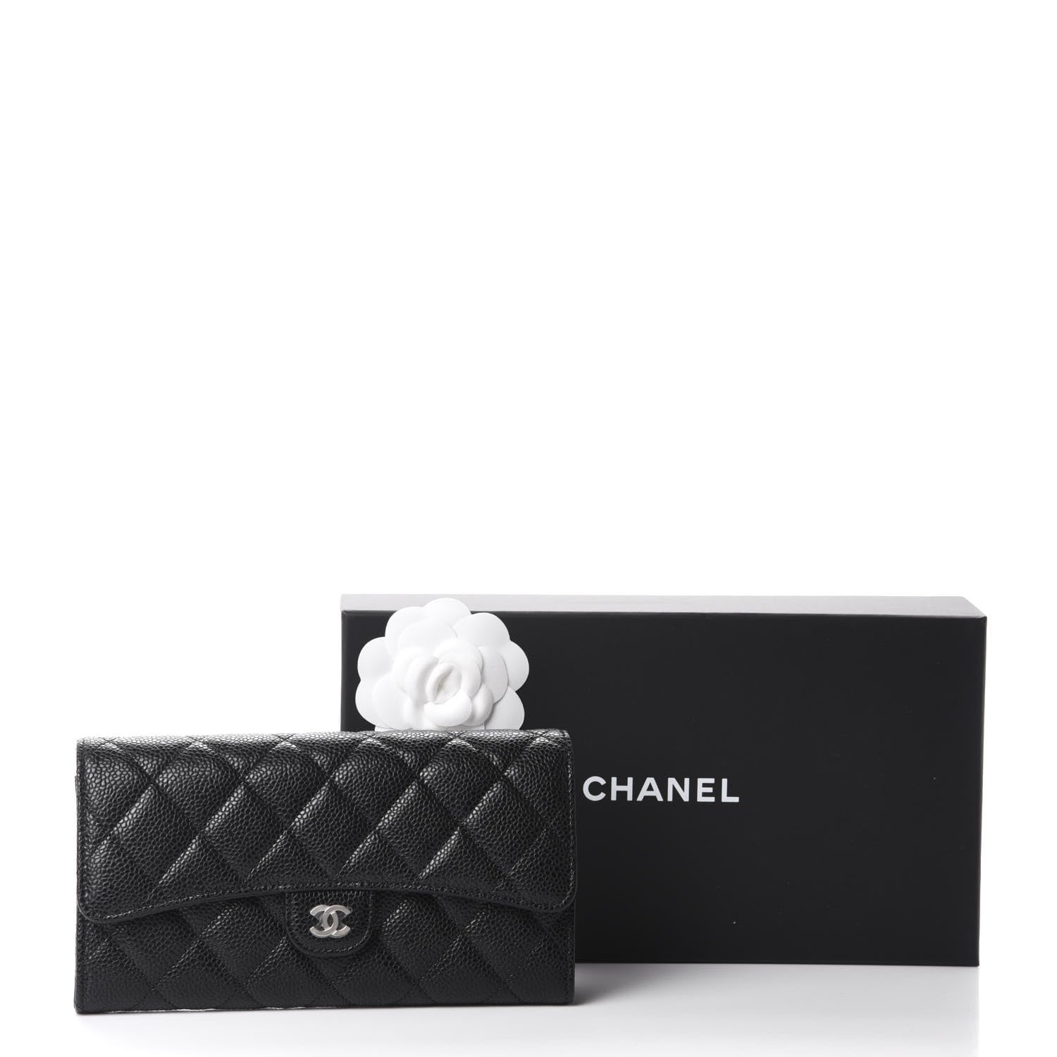 Chanel Caviar Quilted Large Gusset Flap Wallet Black 9 of 9
