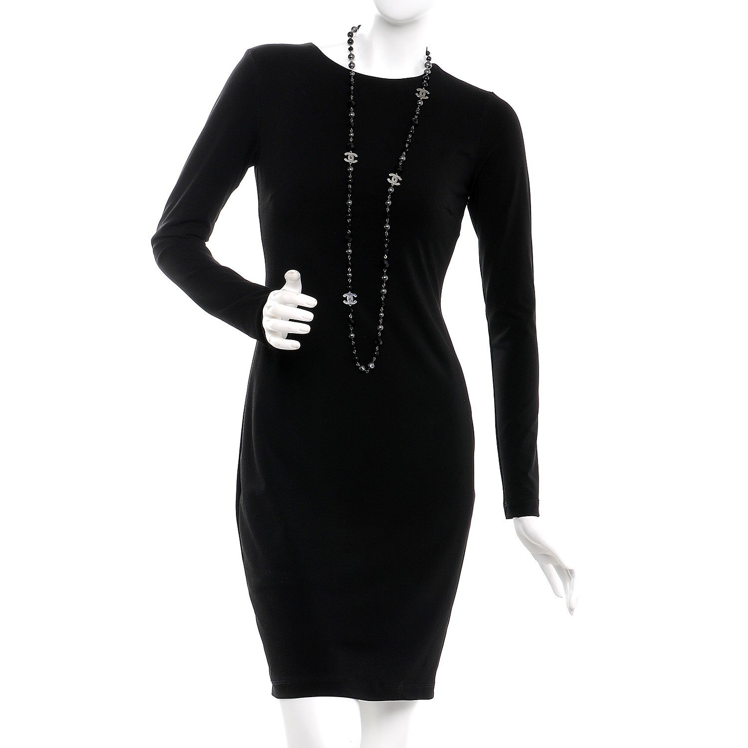 Chanel Ruthenium Pearl Bead CC Long Necklace Black 2 of 5