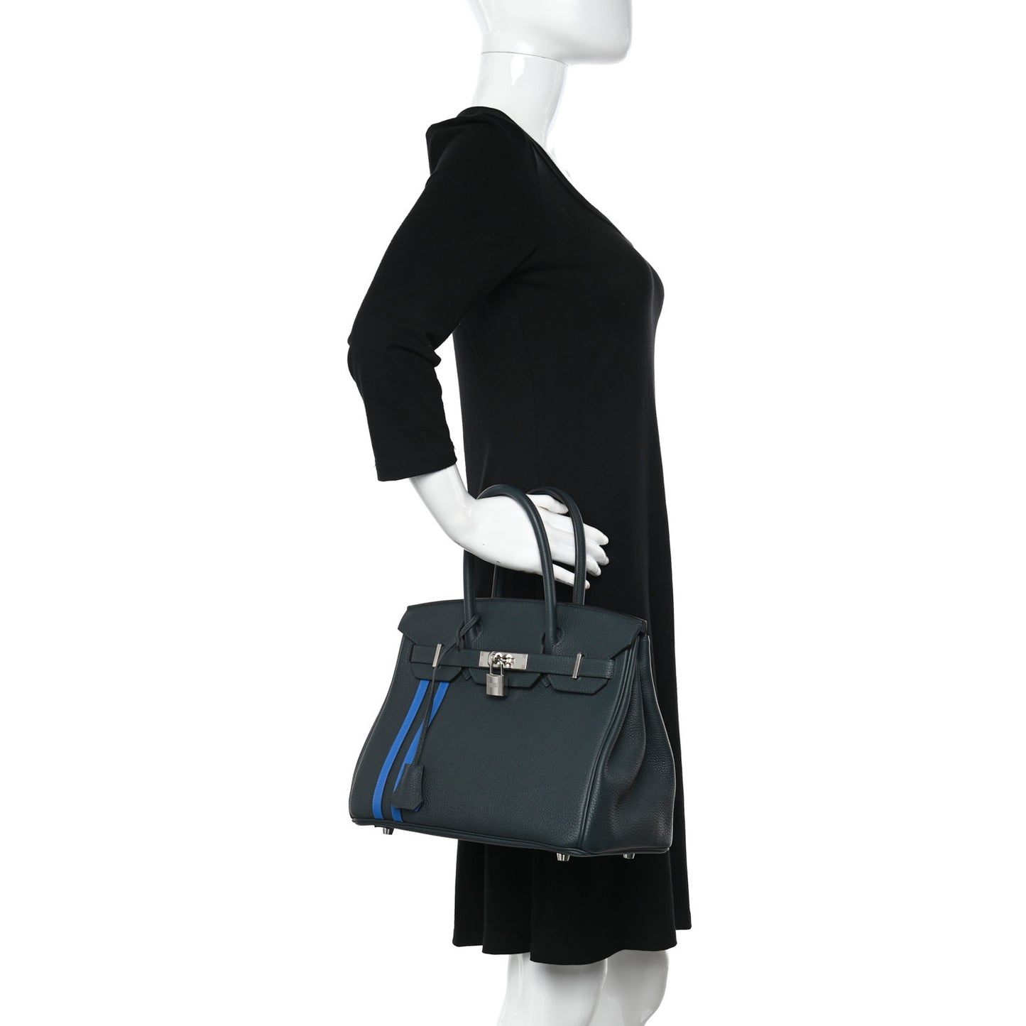 Togo Swift Officier Birkin 30 Vert Cypress Bleu Zellige