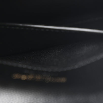 Saint Laurent Grain De Poudre Matelasse Chevron Monogram Envelope Chain Wallet Black 7 of 10
