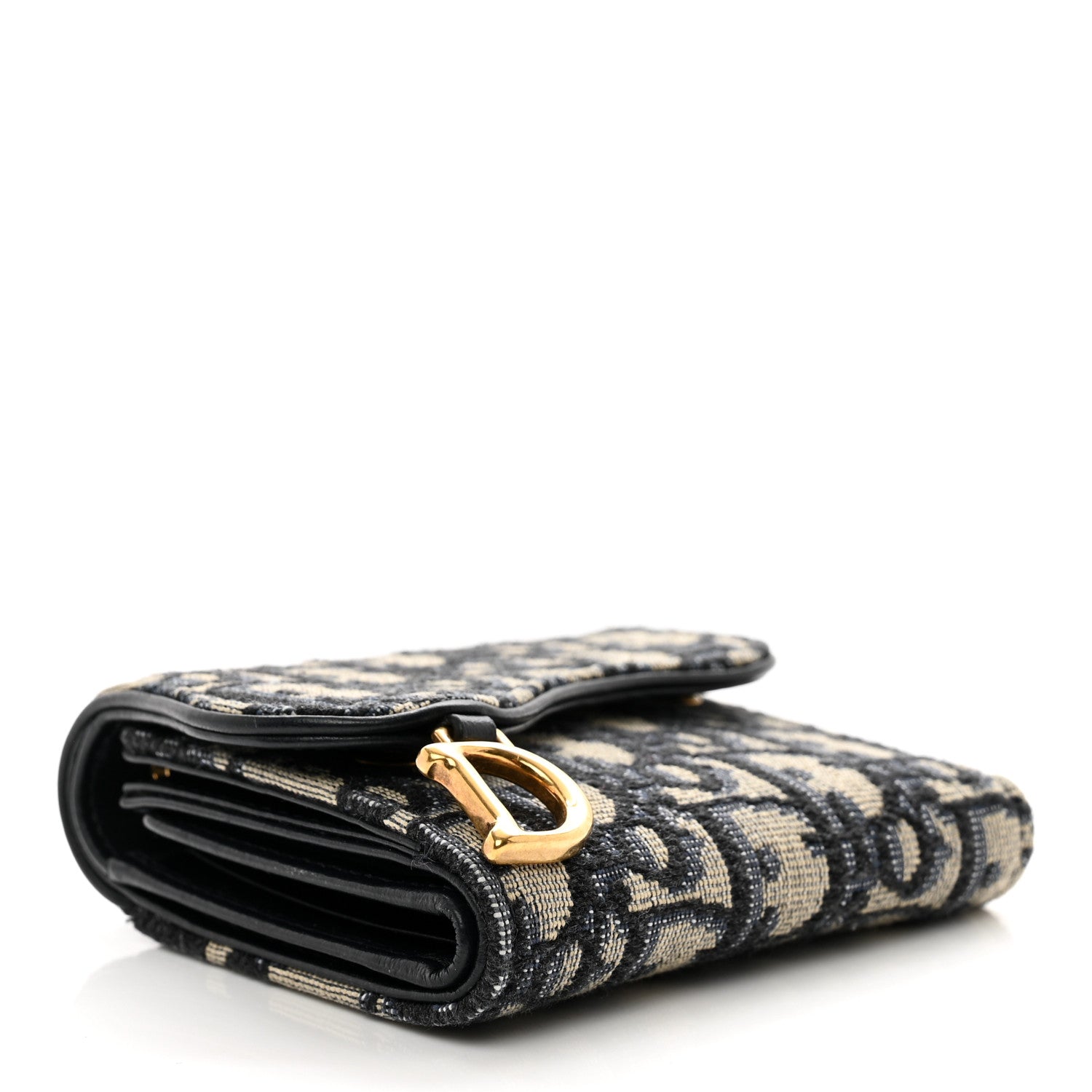 Christian Dior Oblique Saddle Lotus Wallet Blue 4 of 8