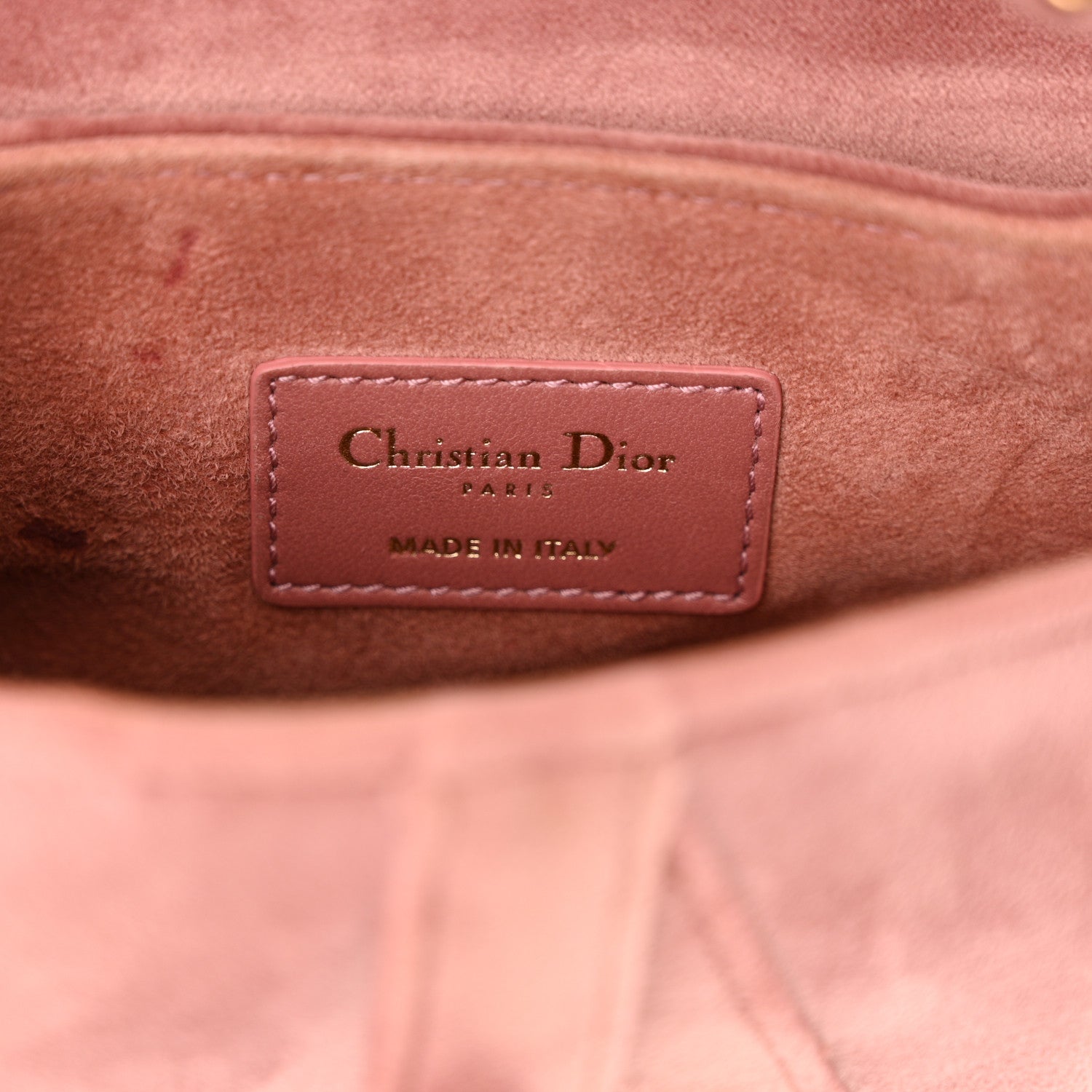 Christian Dior Velvet Crystal Mini Saddle Bag Pink 7 of 11