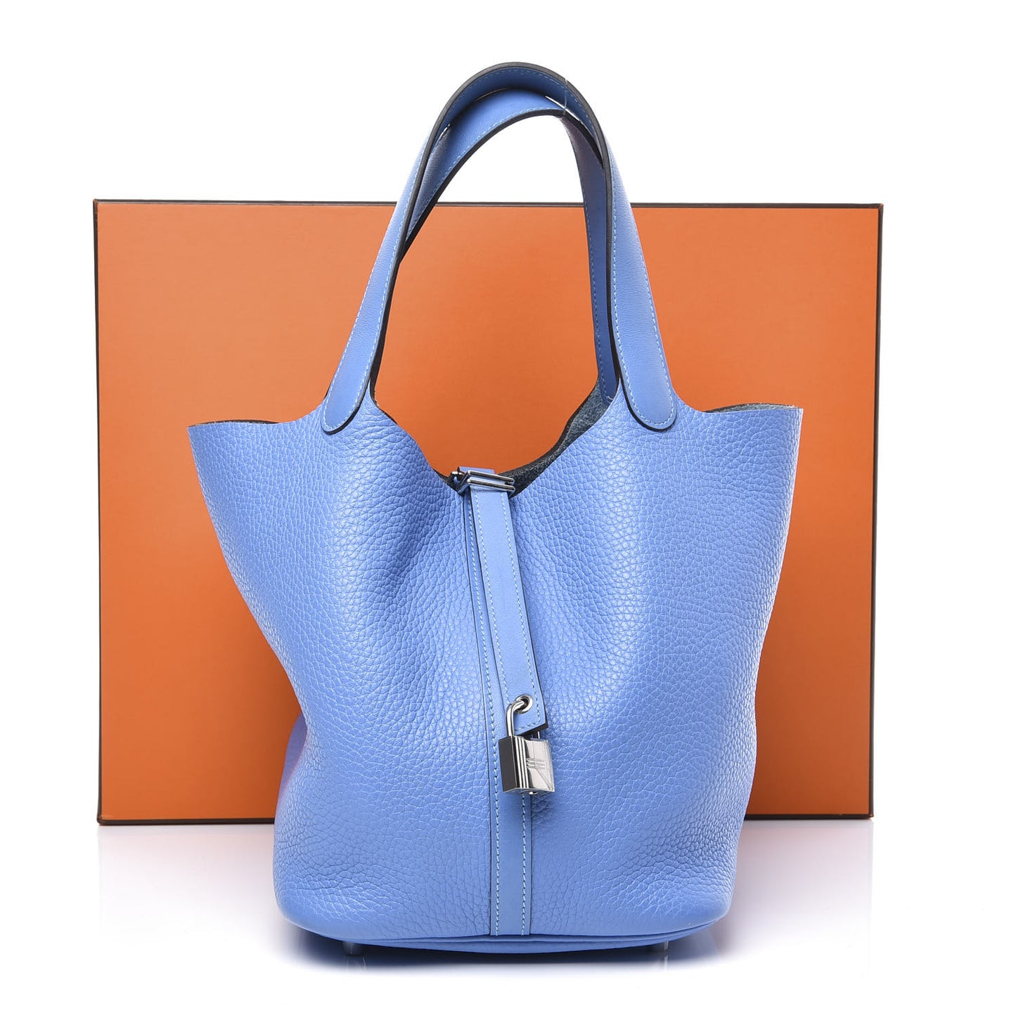 Taurillon Clemence Swift Picotin Lock 22 MM Bleu Paradis