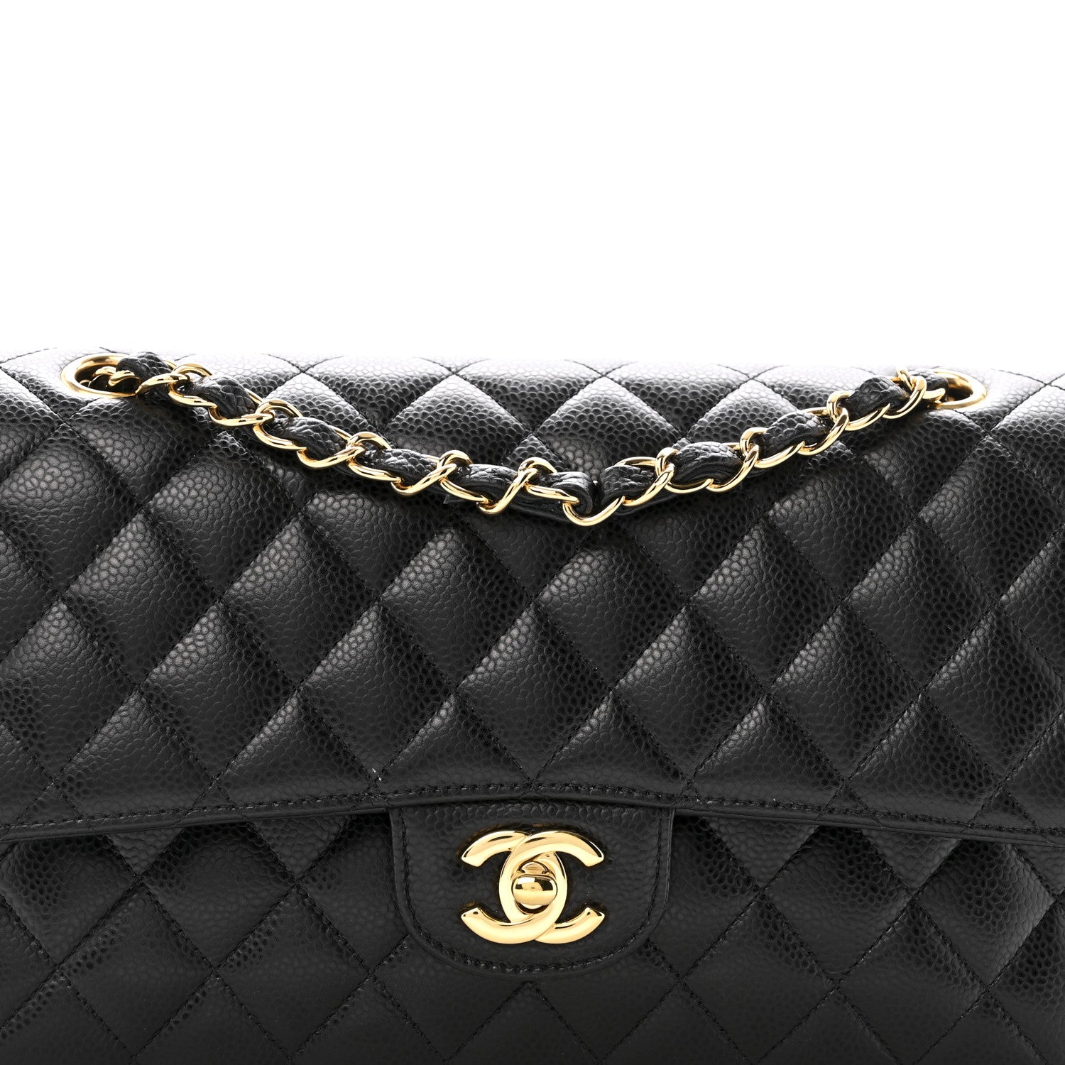 Chanel Caviar Quilted Medium Double Flap Black 8 of 10
