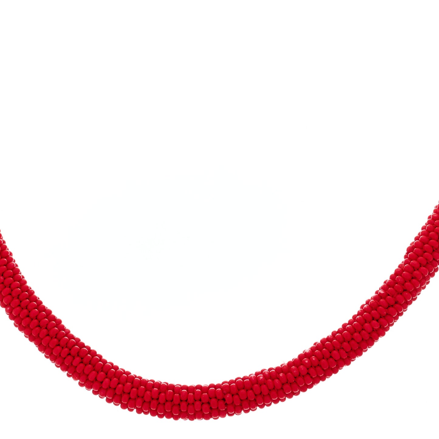 Sterling Silver Resin Crystal Beaded Collar Necklace Red