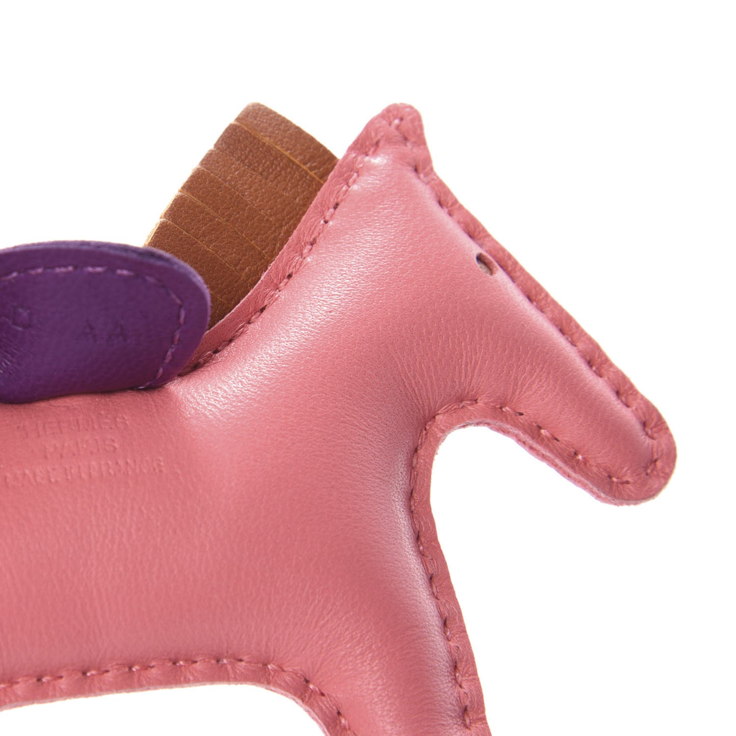 Milo Lambskin Grigri Rodeo Horse Bag Charm PM Rose Azalee Gold Anemone