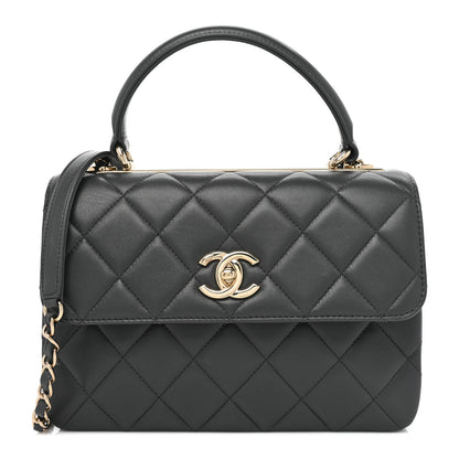 Chanel Lambskin Quilted Small Trendy CC Dual Handle Flap Bag Dark Grey 1 of 12