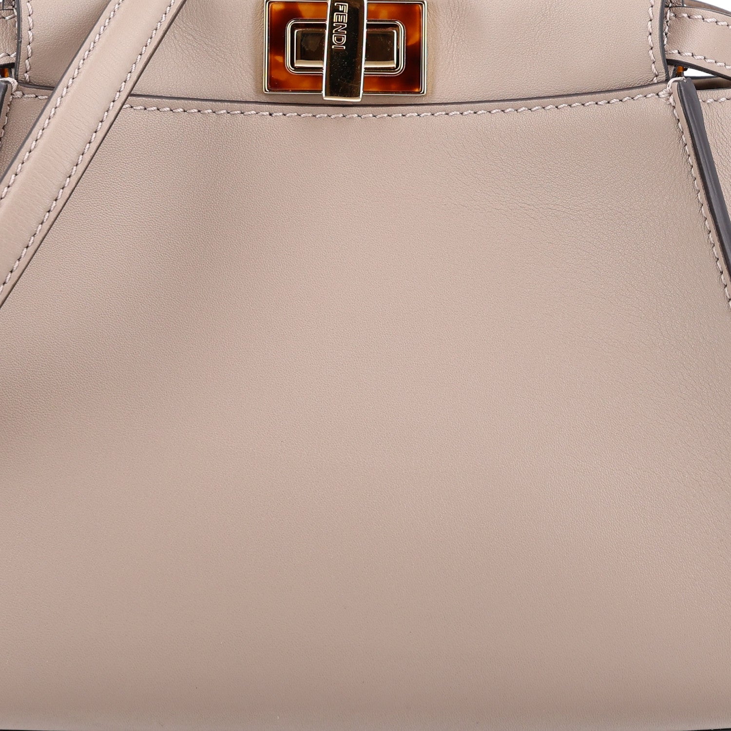 Fendi Vitello Seta Shiny Nappa Plexiglass Tortoise Mini Peekaboo Iconic Satchel Tortora 8 of 10