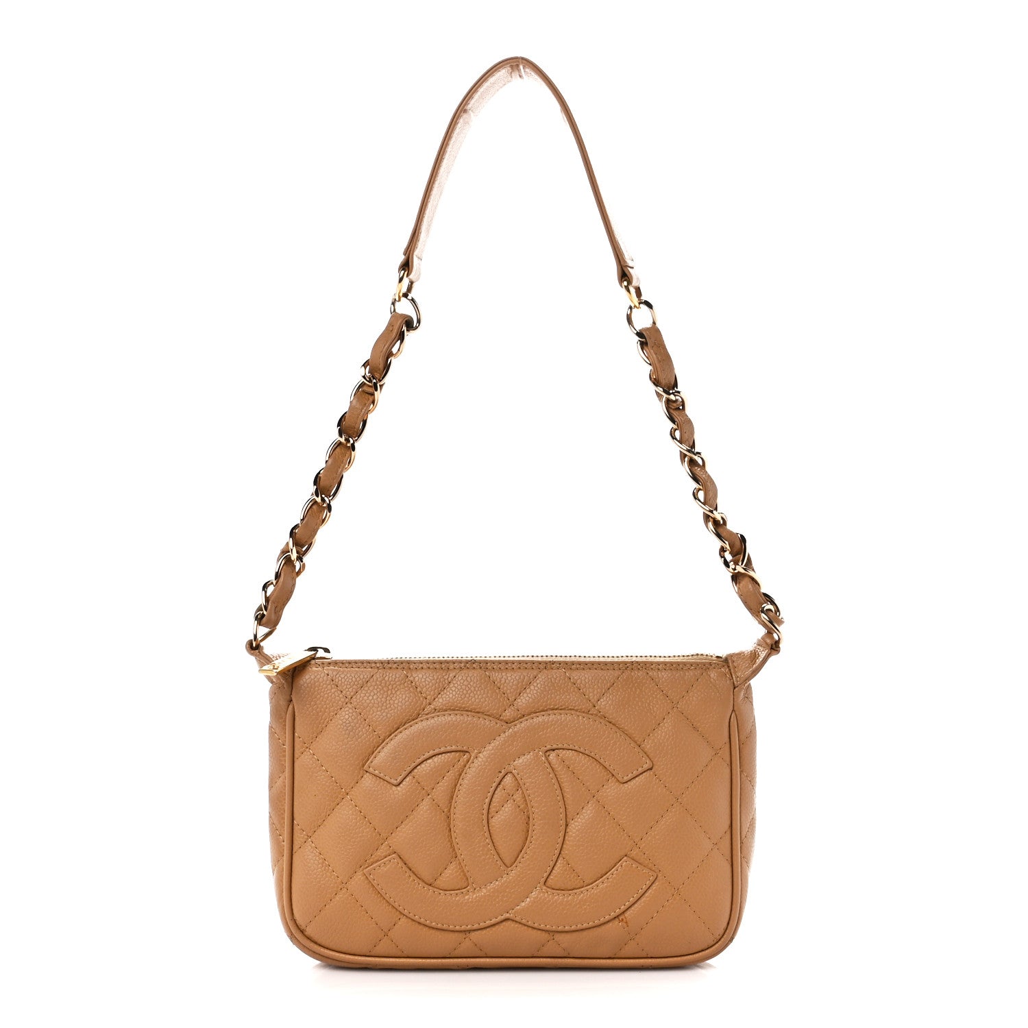 Chanel Caviar Quilted Timeless CC Shoulder Bag Beige 1 of 10