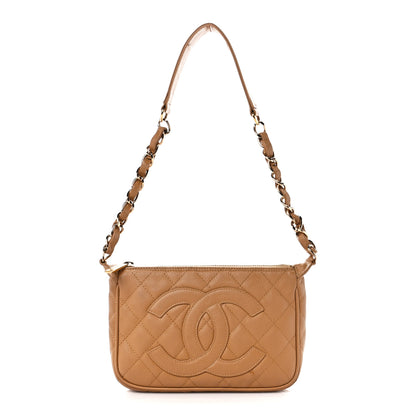 Chanel Caviar Quilted Timeless CC Shoulder Bag Beige 1 of 10
