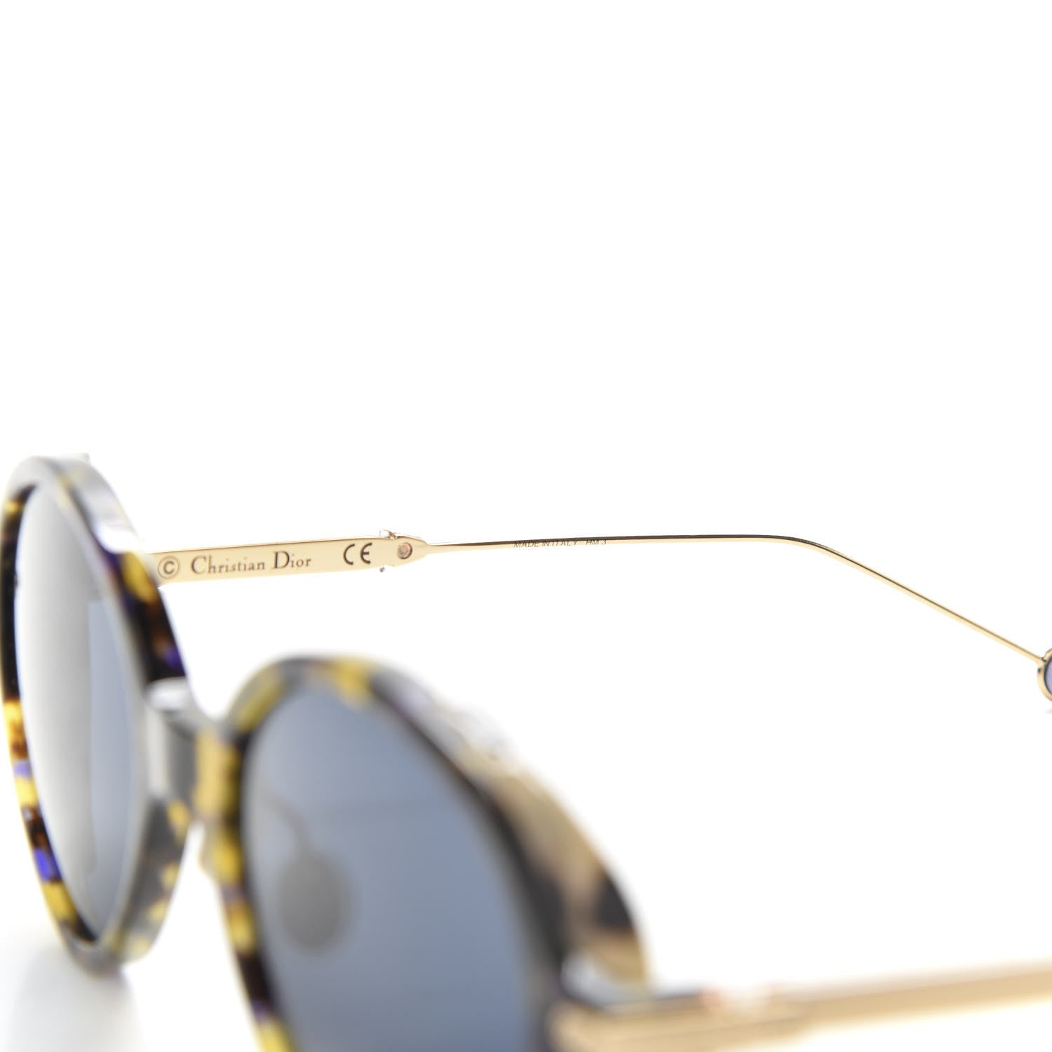 Christian Dior Acetate Leaf Print Umbrage Round Sunglasses Blue Foliage 6 of 7