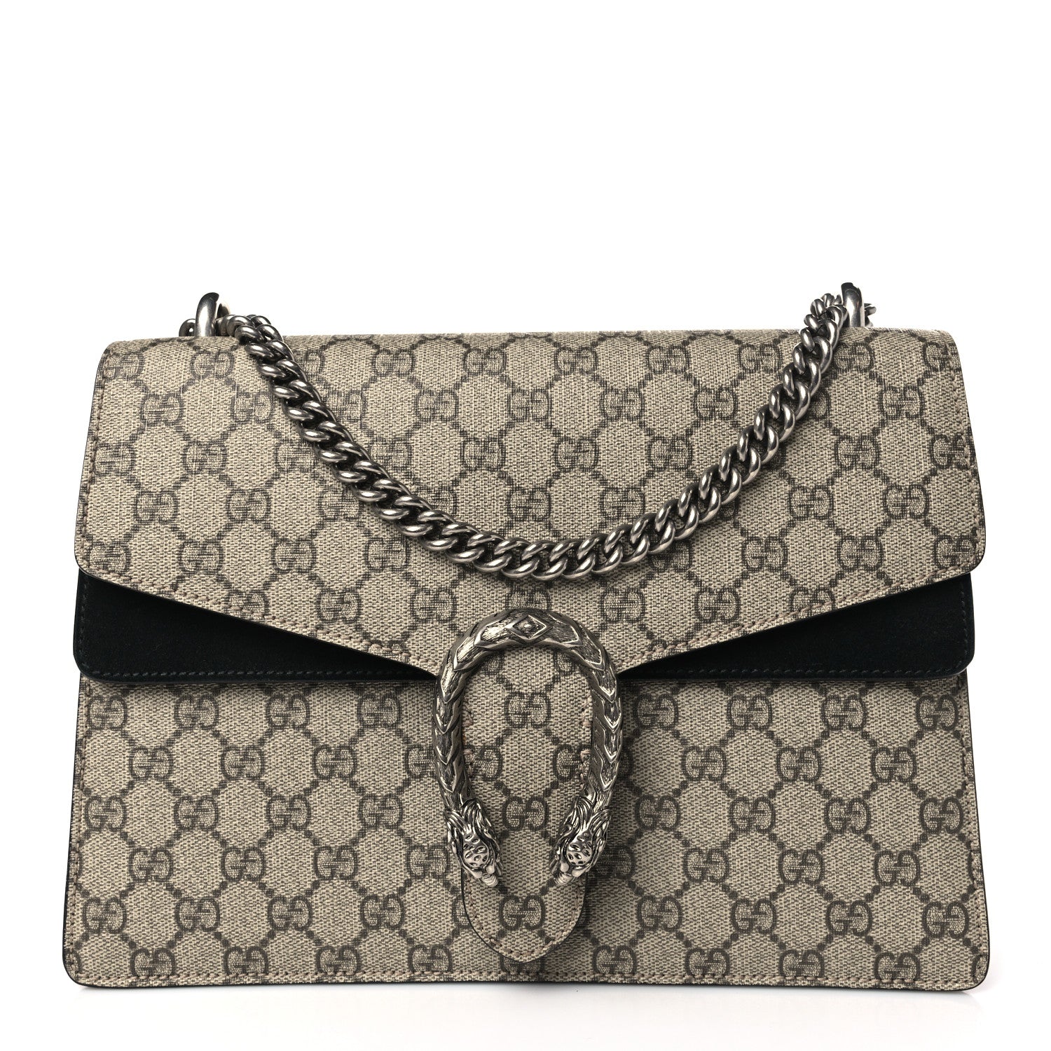 Gucci GG Supreme Monogram Medium Dionysus Shoulder Bag Black 1 of 10