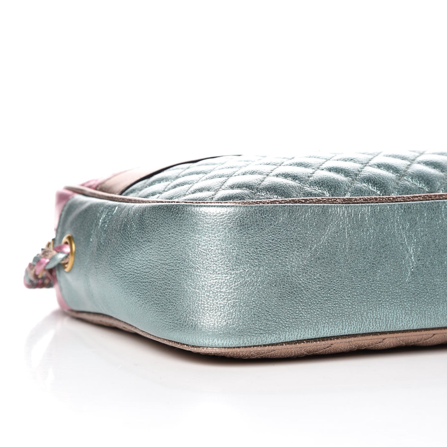 Laminated Nappa Trapuntata Small Zumi Shoulder Bag Rosa Lago Rame