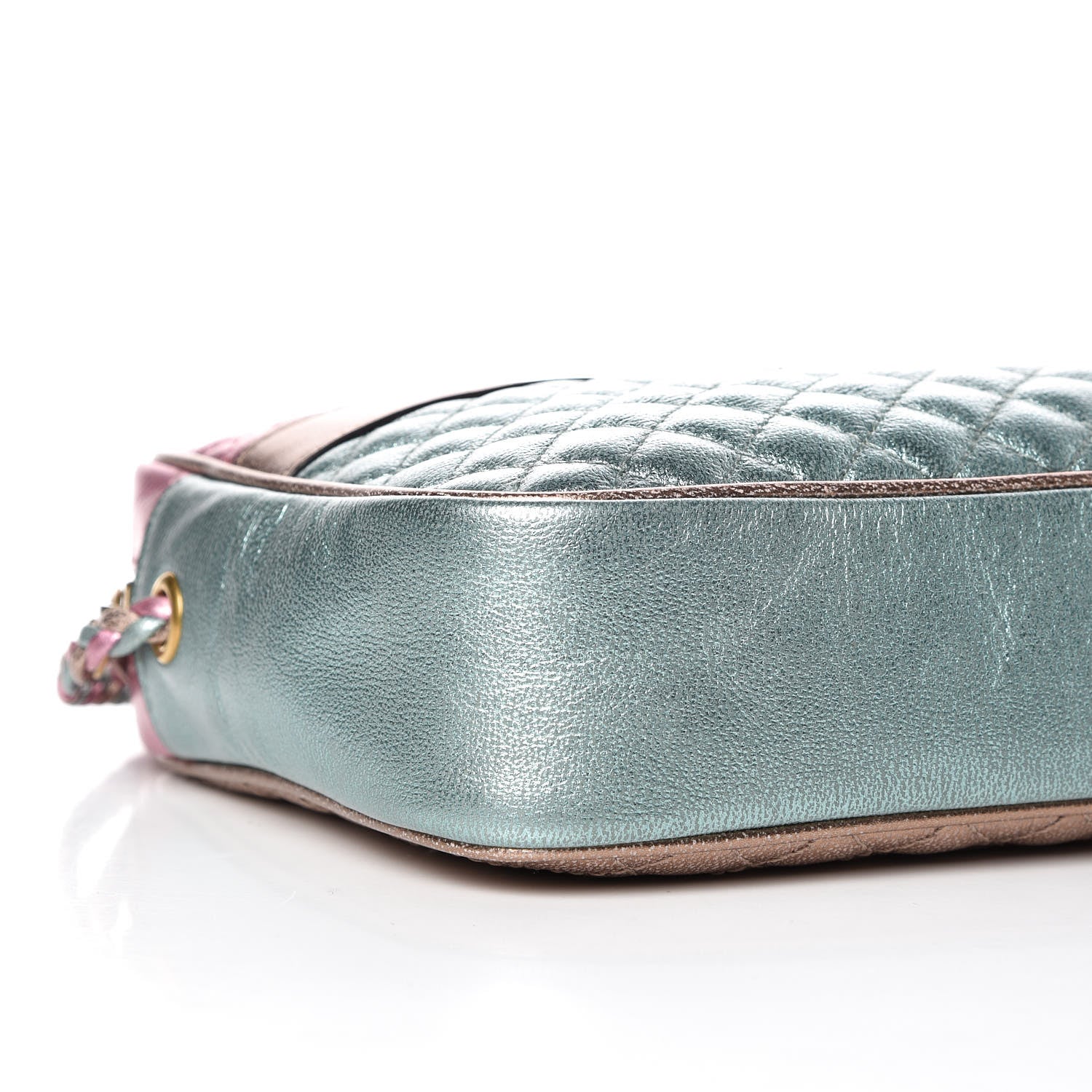 Gucci Laminated Nappa Trapuntata Small Zumi Shoulder Bag Rosa Lago Rame 5 of 9