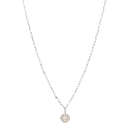 Hermes 18K White Gold Diamond Gambade Clou de Selle Pendant Necklace 1 of 6