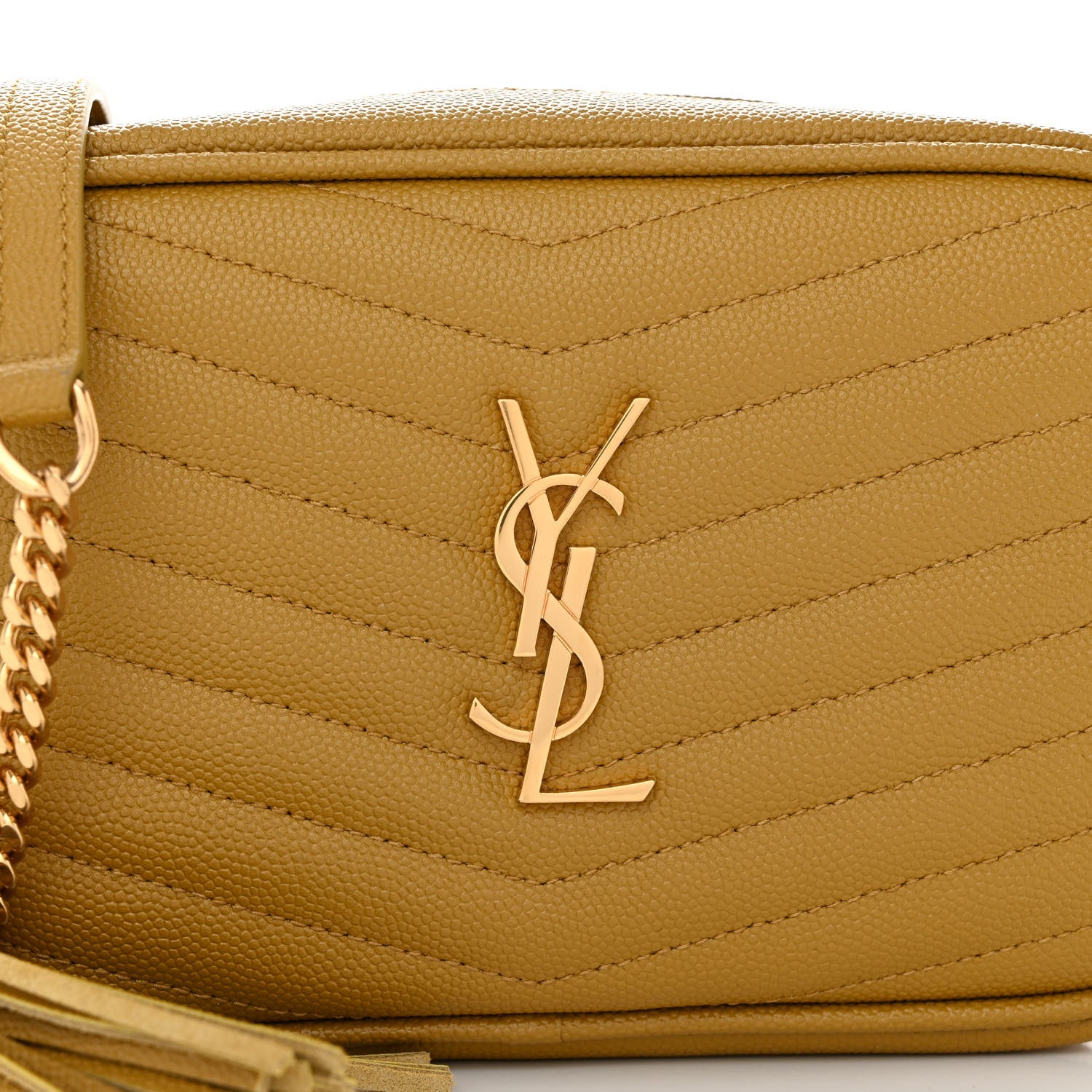 Saint Laurent Grain De Poudre Matelasse Monogram Mini Lou Camera Bag Light Chartreuse 8 of 10