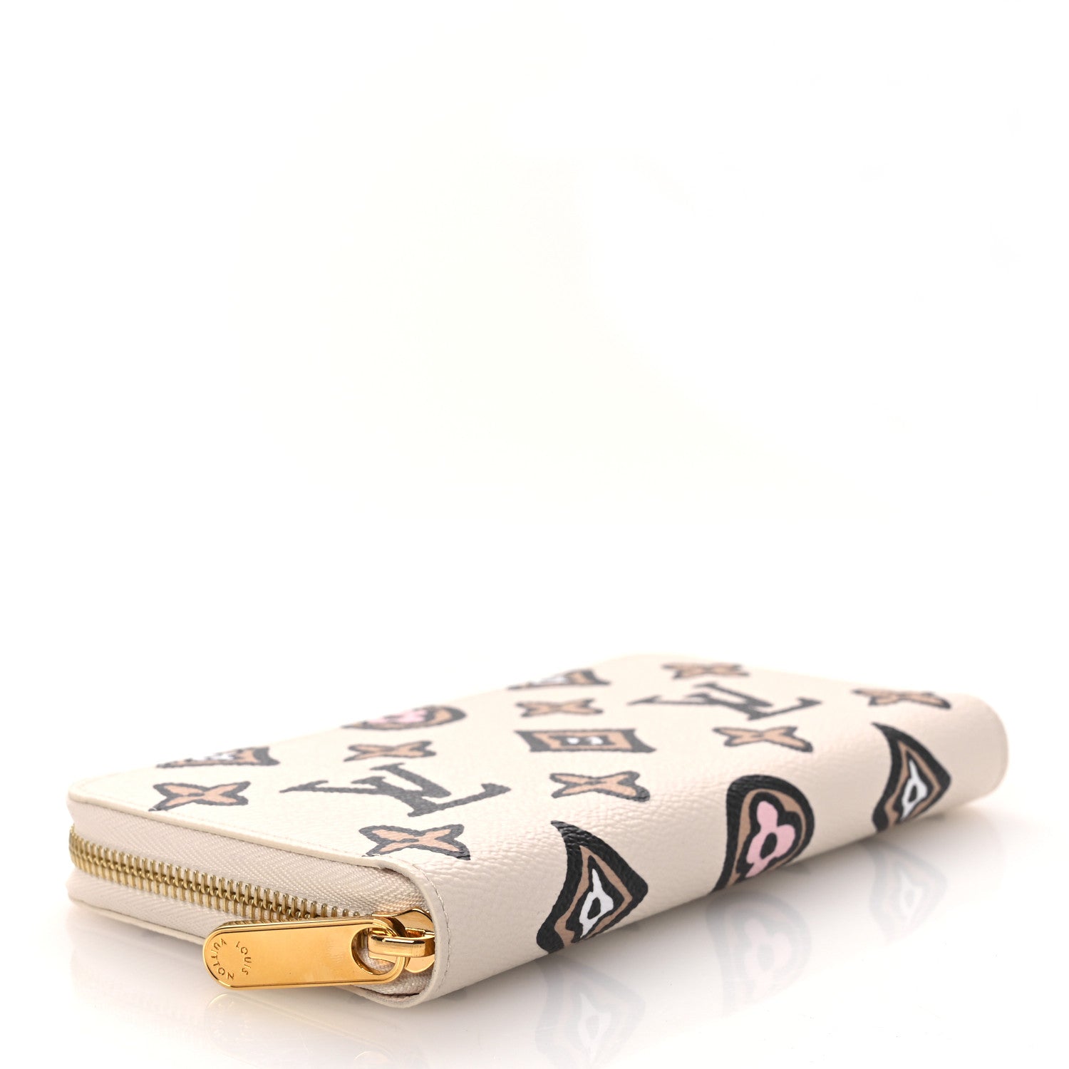 Louis Vuitton Monogram Giant Wild At Heart Zippy Wallet Creme