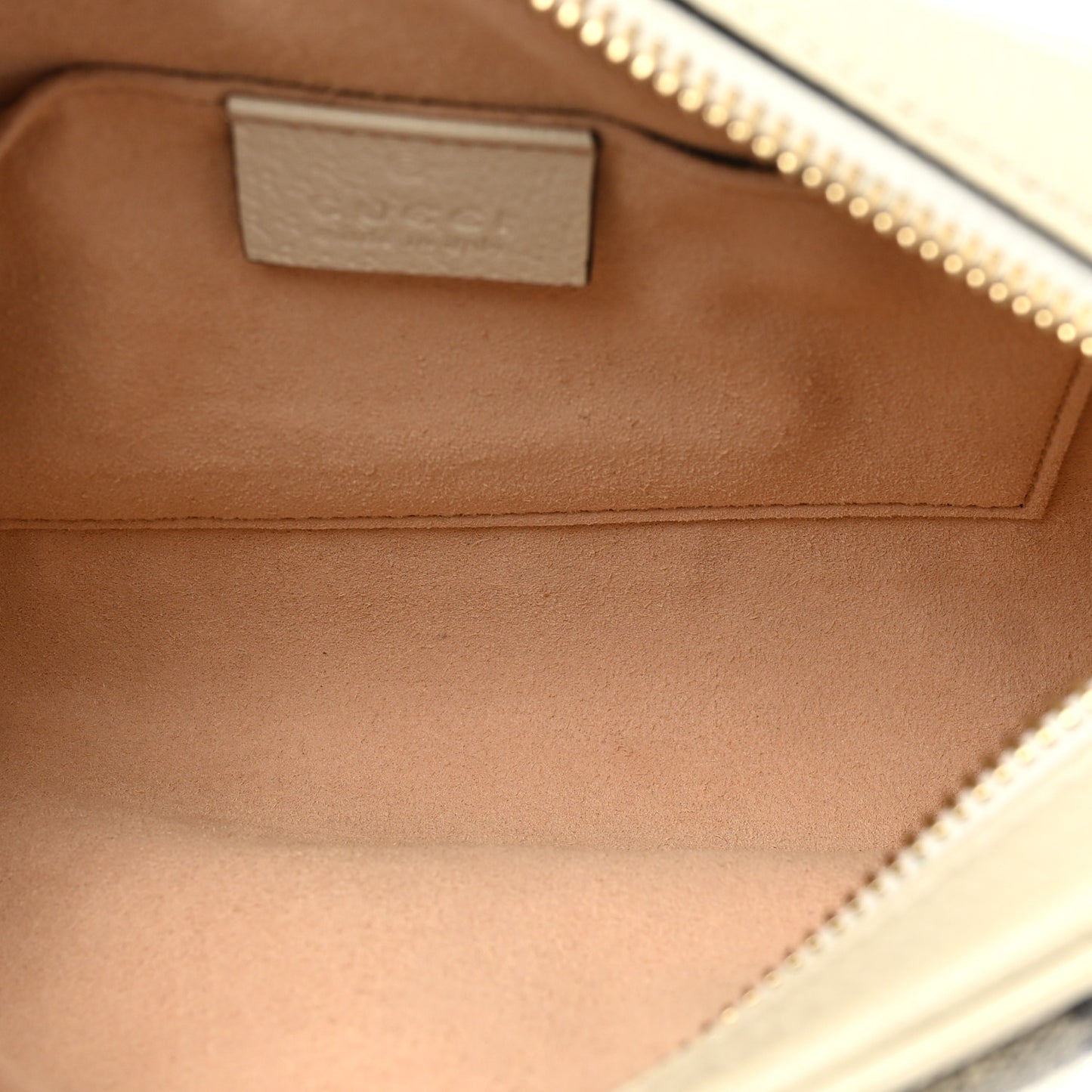 GG Supreme Monogram Textured Calfskin Web Mini Ophidia Shoulder Bag Beige Ebony Mystic White