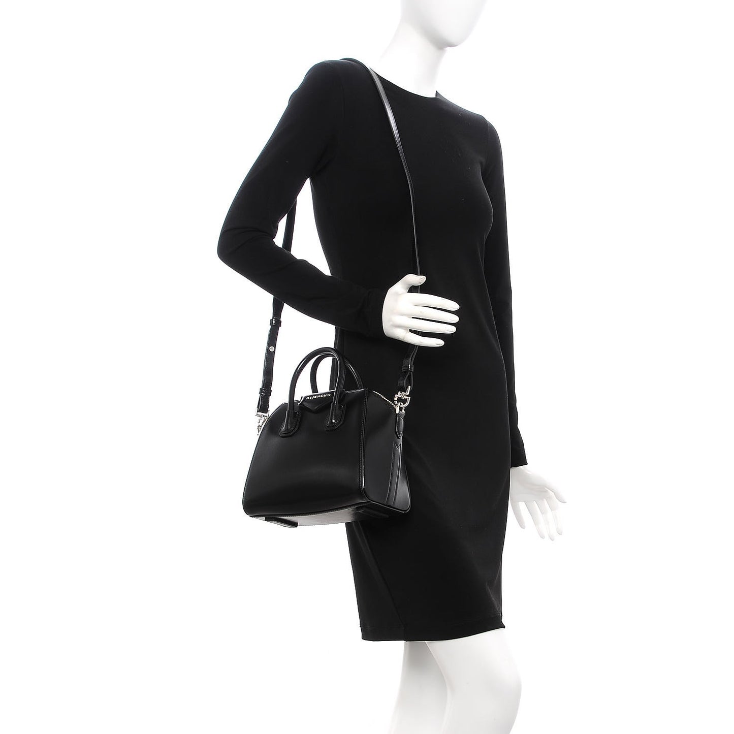 Shiny Lord Calfskin Mini Antigona Black