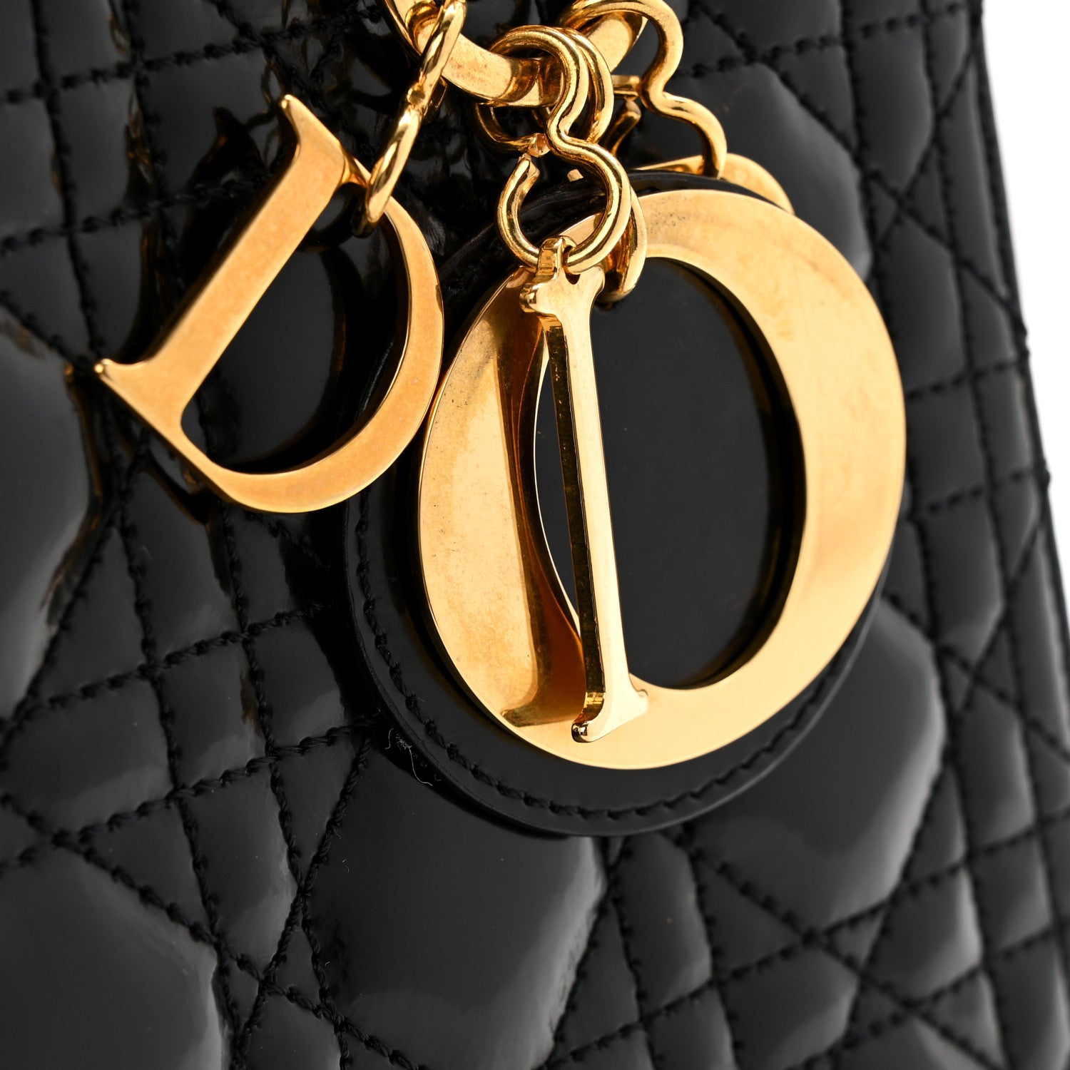 Christian Dior Patent Cannage Medium Lady Dior Black 11 of 15