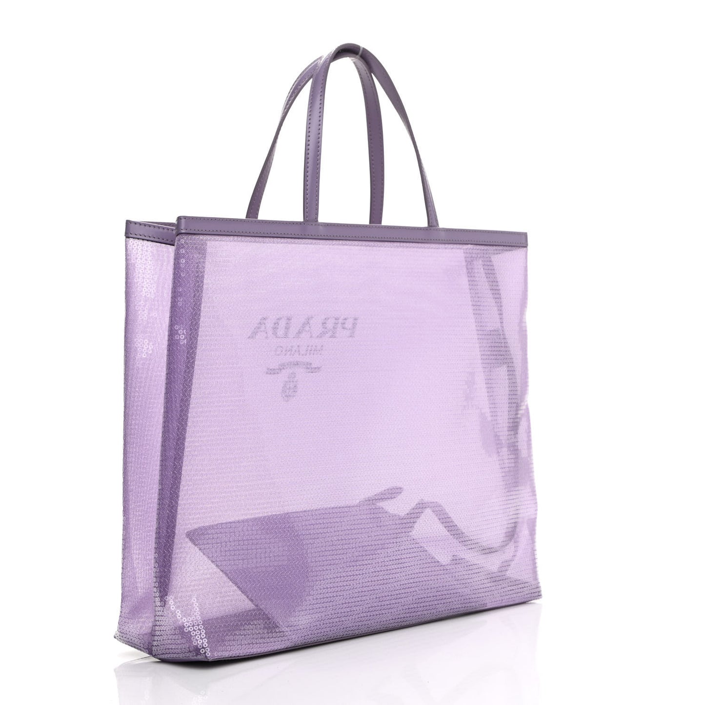 Mesh Paillettes Spazzolato Logo Shopping Tote Lilium