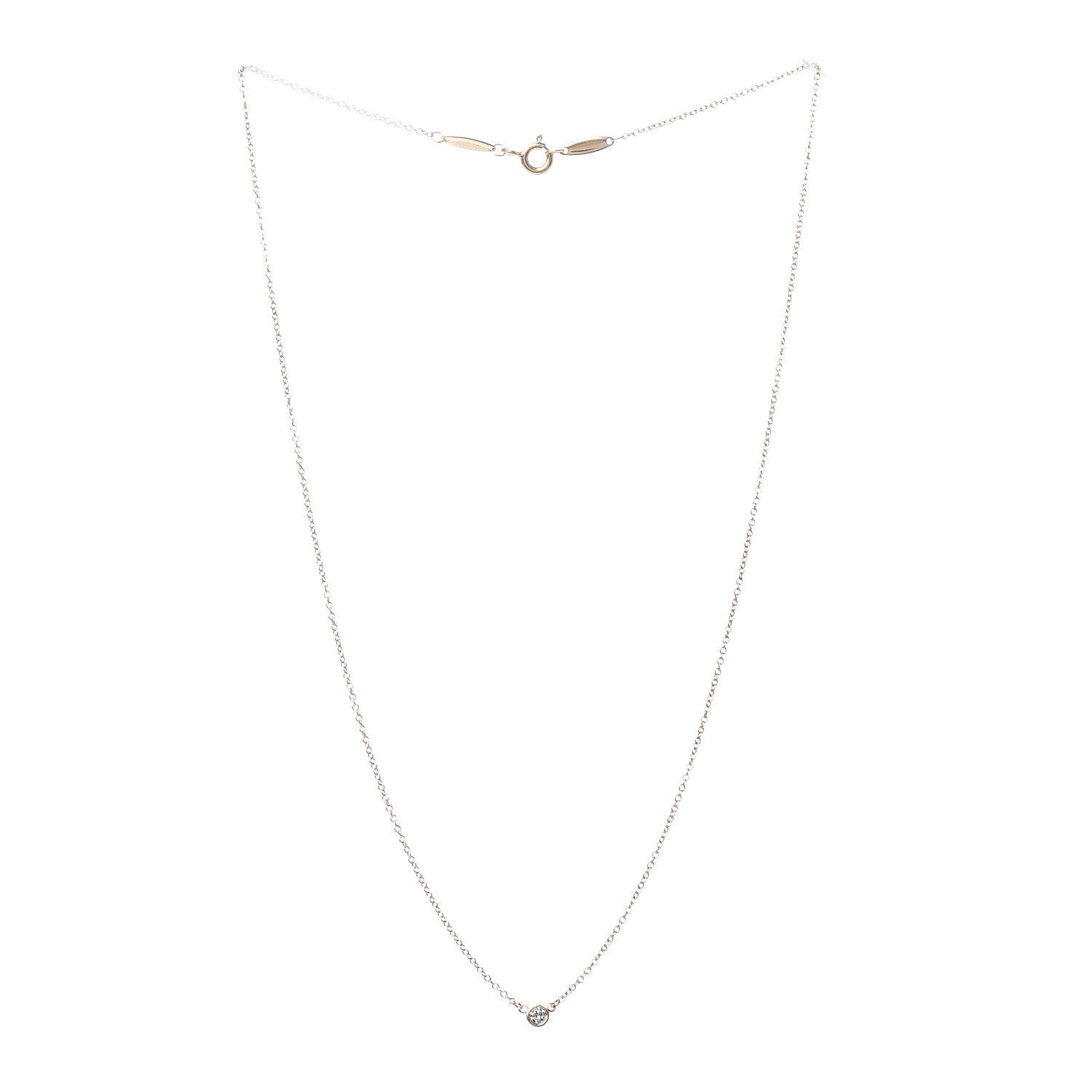 Tiffany 18K Yellow Gold Diamond .05ct Elsa Peretti Diamonds by the Yard Pendant Necklace 3 of 6