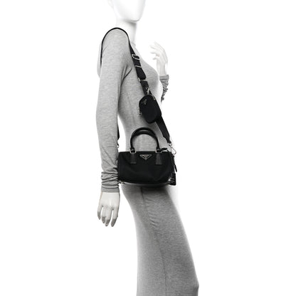 Prada Nylon Saffiano Re-Edition 2005 Top Handle Crossbody Bag Black 2 of 9
